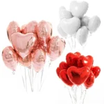 10pcs 18inch Rose Gold Love Heart Foil Balloons