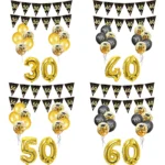 Number Balloons and Birthday Banner Set