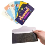 6Pcs Eid Mubarak Invitation Cards with Red Money Envelopes