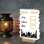 Reusable Ramadan Calendar Board with Wooden Base