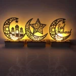 Wooden Moon Lights Eid Mubarak Decor