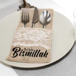 Bismillah Cutlery Holder Bags: Elegant Table Decor