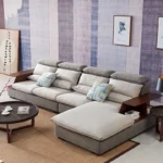Modern L-Shaped Fabric Sofa Set with Storage