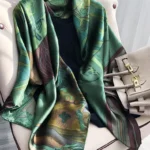 Green Pure Silk Scarf: Luxurious Mulberry Silk Hijab