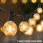 Sparkling Diamond Outdoor Light Garland: Waterproof Connectable G40 Fairy Lights