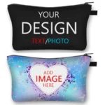 Cosmetic Case: Personalized Text, Name, Image Makeup Pouch