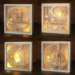 DIY Wooden Eid Wall Mounted Lamp: Illuminate with Warm LED Light
