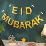 EID MUBARAK Flag-Raising Party Decor: Arrangement of EID Mubarak Flags