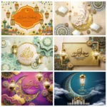 Islamic Eid Mubarak Decorations Photography Background