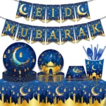 Eid Mubarak Disposable Tableware Set: Festive DIY Decor