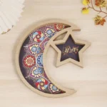 Eid Mubarak Wooden Tray: Elegant Eid Decoration