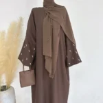 Elegant Open Abaya with Exquisite Embroidery