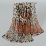 Leopard Printed Chiffon Hijab Scarf/Shawl
