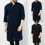 Islamic Clothing: Men's Solid Long Sleeve Shalwar Kameez