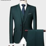 Men's High-end Business Suit: Solid Color Office Ensemble