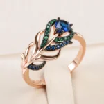 Luxury Blue Natural Zircon Ring for Women