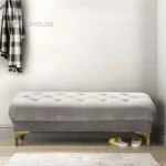 Light Luxury Ottoman Bench: Elegant Fabric Rest Bench