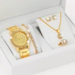 Women's Fashion Watch Set: Stainless Steel Belt with Roman Dial Quartz Wristwatches