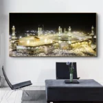 Islamic Art for Wall Mecca Mosque City Night View