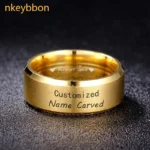 Ring with Name Engraving: Personalized 316L Stainless Steel, Anti-Scratch Finish