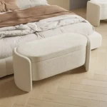 Luxury Lamb Wool Ottoman Bench: Multi-Functional Bed End Stool