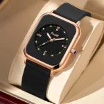 Fashion Quartz Wrist Watch for Women with Silicone Strap