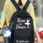 Personalized Ballet Backpack: Custom Name Schoolbag for Kids & Teens