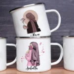 Personalized Hijabi Girl Printed Mug: Customized Enamel Coffee Cup