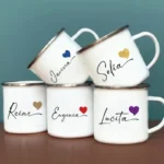 Personalised Heart Mug with Name: Custom Coffee Cup