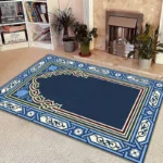 Qibla Floor Prayer Mat: Muslim Print Prayer Rug for Prayer Corner