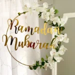 Ramadan Mubarak Metal Ring Hoop Flower Wreath: DIY Decor