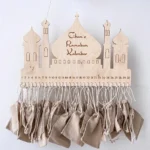 Ramadan Countdown Calendar Ornament: Rustic Burlap Bag Hangings