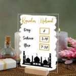 Reusable Acrylic Ramadan Calendar Board: Elegant Table Ornament