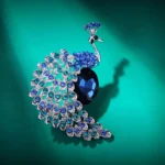 Elegant Rhinestone Peacock Brooch