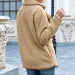 Solid Color Women's Button Jacket: Casual Winter and Spring Warmth