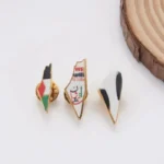 Stainless Steel Palestine Map Brooch: Symbolic Artwork