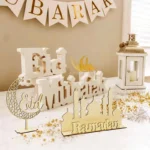 Islamic Wooden EID Mubarak Decorations: Exquisite Ramadan and Eid Al Adha Ornaments