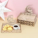 Wooden Eid Mubarak Food Tray