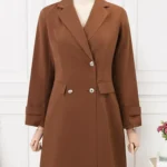 Solid Long Coat: Autumn Lapel Collar Blazer for Women